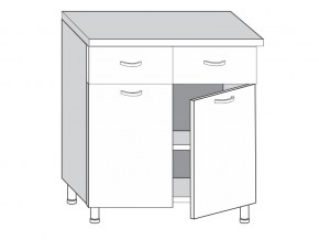 2.80.22 Шкаф-стол на 800мм с 2-я ящиками и 2-мя дверцами в Муравленко - muravlenko.magazinmebel.ru | фото