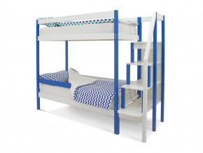 Двухъярусная кровать Svogen с бортиком синий-белый в Муравленко - muravlenko.magazinmebel.ru | фото - изображение 1