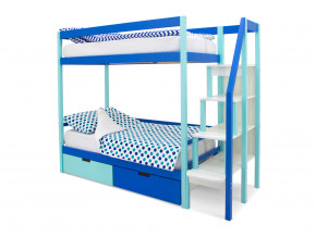 Двухъярусная кровать Svogen с ящиками мятно-синий в Муравленко - muravlenko.magazinmebel.ru | фото