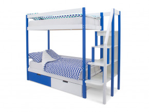 Двухъярусная кровать Svogen с ящиками сине-белый в Муравленко - muravlenko.magazinmebel.ru | фото