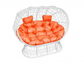 Кокон Лежебока на подставке с ротангом оранжевая подушка в Муравленко - muravlenko.magazinmebel.ru | фото