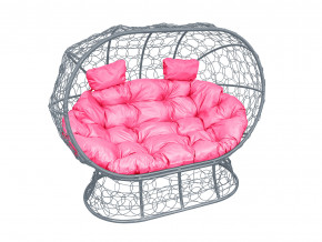 Кокон Лежебока на подставке с ротангом розовая подушка в Муравленко - muravlenko.magazinmebel.ru | фото