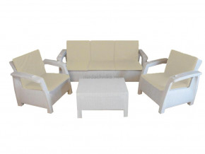 Комплект уличной мебели Yalta Premium Terrace Triple Set белый в Муравленко - muravlenko.magazinmebel.ru | фото