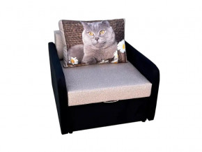 Кресло кровать Канзасик с подлокотниками кот с ромашками-2 в Муравленко - muravlenko.magazinmebel.ru | фото - изображение 1