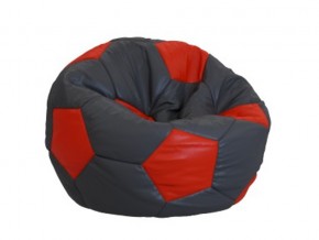Кресло-мешок мяч серо-красный в Муравленко - muravlenko.magazinmebel.ru | фото