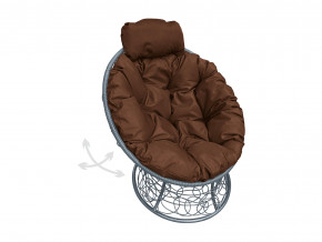 Кресло Папасан мини пружинка с ротангом коричневая подушка в Муравленко - muravlenko.magazinmebel.ru | фото