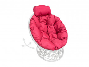 Кресло Папасан мини пружинка с ротангом красная подушка в Муравленко - muravlenko.magazinmebel.ru | фото - изображение 1