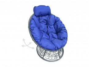 Кресло Папасан мини пружинка с ротангом синяя подушка в Муравленко - muravlenko.magazinmebel.ru | фото