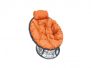 Кресло Папасан мини с ротангом оранжевая подушка в Муравленко - muravlenko.magazinmebel.ru | фото