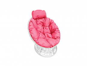Кресло Папасан мини с ротангом розовая подушка в Муравленко - muravlenko.magazinmebel.ru | фото