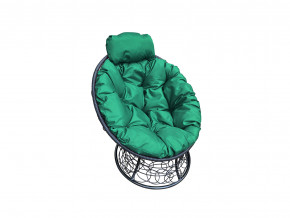 Кресло Папасан мини с ротангом зелёная подушка в Муравленко - muravlenko.magazinmebel.ru | фото