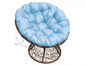 Кресло Папасан пружинка с ротангом голубая подушка в Муравленко - muravlenko.magazinmebel.ru | фото