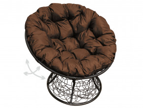 Кресло Папасан пружинка с ротангом коричневая подушка в Муравленко - muravlenko.magazinmebel.ru | фото