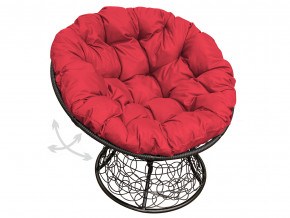 Кресло Папасан пружинка с ротангом красная подушка в Муравленко - muravlenko.magazinmebel.ru | фото - изображение 1