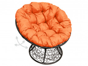 Кресло Папасан пружинка с ротангом оранжевая подушка в Муравленко - muravlenko.magazinmebel.ru | фото