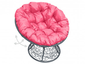 Кресло Папасан пружинка с ротангом розовая подушка в Муравленко - muravlenko.magazinmebel.ru | фото