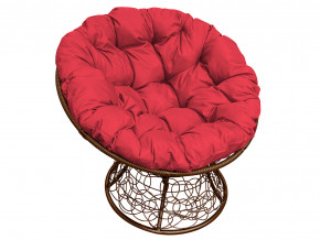 Кресло Папасан с ротангом красная подушка в Муравленко - muravlenko.magazinmebel.ru | фото