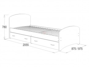 Кровать-6 одинарная с 2-мя ящиками 900*2000 венге в Муравленко - muravlenko.magazinmebel.ru | фото - изображение 2