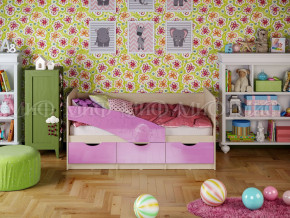 Кровать Бабочки 1600 Сиреневый металлик в Муравленко - muravlenko.magazinmebel.ru | фото
