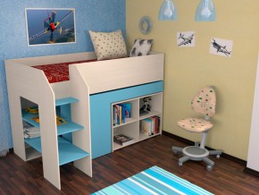 Кровать чердак Теремок 2 Голубой в Муравленко - muravlenko.magazinmebel.ru | фото