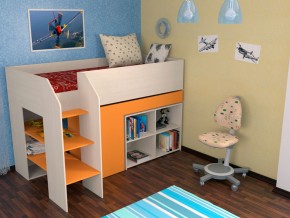 Кровать чердак Теремок 2 Оранжевый в Муравленко - muravlenko.magazinmebel.ru | фото - изображение 1