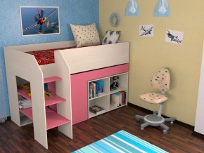 Кровать чердак Теремок 2 Розовый в Муравленко - muravlenko.magazinmebel.ru | фото