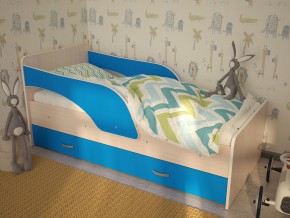 Кровать детская Максимка млечный дуб-синий в Муравленко - muravlenko.magazinmebel.ru | фото