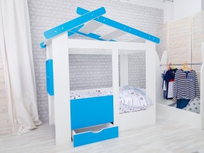Кровать детская Теремок с ящиком лазурь в Муравленко - muravlenko.magazinmebel.ru | фото - изображение 1