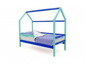 Кровать-домик Svogen с бортиком мятно-синий в Муравленко - muravlenko.magazinmebel.ru | фото - изображение 1