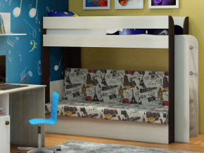 Кровать двухъярусная Карамель 75 венге ткань биг бен в Муравленко - muravlenko.magazinmebel.ru | фото - изображение 1