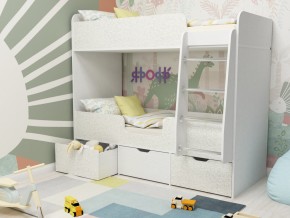 Кровать двухъярусная Малыш двойняшка белый феритейл в Муравленко - muravlenko.magazinmebel.ru | фото