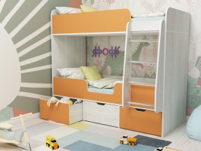 Кровать двухъярусная Малыш двойняшка винтерберг-оранжевый в Муравленко - muravlenko.magazinmebel.ru | фото - изображение 1
