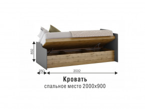 Кровать Харви белый/вотан в Муравленко - muravlenko.magazinmebel.ru | фото - изображение 3