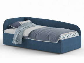 Кровать мягкая Денди на латах рогожка синяя в Муравленко - muravlenko.magazinmebel.ru | фото