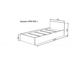 Кровать Мори КРМ 900.1 графит в Муравленко - muravlenko.magazinmebel.ru | фото - изображение 2