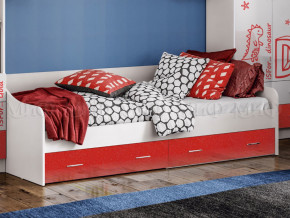 Кровать с ящиками Вега Алфавит Красный в Муравленко - muravlenko.magazinmebel.ru | фото