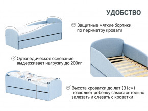 Кровать с ящиком Letmo небесный (рогожка) в Муравленко - muravlenko.magazinmebel.ru | фото - изображение 14