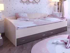 Кровать с выкатными ящиками Дуб молочный-Бодего в Муравленко - muravlenko.magazinmebel.ru | фото