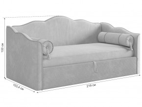 Кровать софа Лея 900 велюр латте/крем в Муравленко - muravlenko.magazinmebel.ru | фото - изображение 2