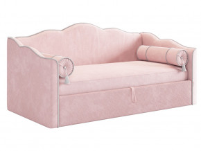 Кровать софа Лея 900 велюр нежно-розовый/галька в Муравленко - muravlenko.magazinmebel.ru | фото