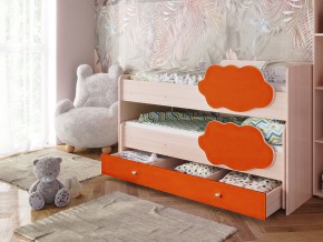 Кровать Соник с ящиком млечный дуб-оранж в Муравленко - muravlenko.magazinmebel.ru | фото - изображение 1