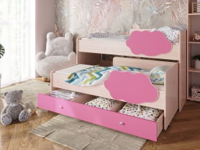 Кровать Соник с ящиком млечный дуб-розовый в Муравленко - muravlenko.magazinmebel.ru | фото - изображение 1