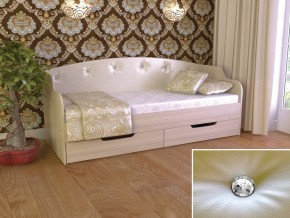 Кровать Юниор Тип 2 шимо светлый/белый перламутр 800х1600 в Муравленко - muravlenko.magazinmebel.ru | фото - изображение 1