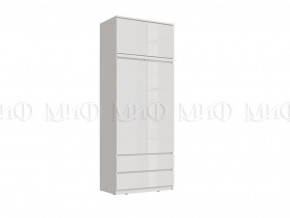 Шкаф 2-х створчатый комбинированный с антресолью 900 Челси Белый в Муравленко - muravlenko.magazinmebel.ru | фото
