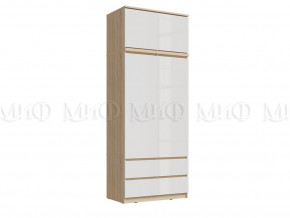 Шкаф 2-х створчатый комбинированный с антресолью 900 Челси Белый/сонома в Муравленко - muravlenko.magazinmebel.ru | фото
