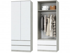 Шкаф для одежды 2х дверный с ящиками Лори дуб серый, белый в Муравленко - muravlenko.magazinmebel.ru | фото - изображение 1