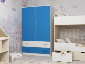 Шкаф двухстворчатый белый-голубой в Муравленко - muravlenko.magazinmebel.ru | фото