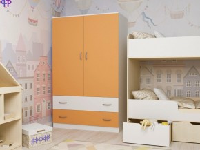 Шкаф двухстворчатый белый-оранж в Муравленко - muravlenko.magazinmebel.ru | фото - изображение 1