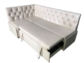 Угловой диван Призма со стяжками белый со спальным местом в Муравленко - muravlenko.magazinmebel.ru | фото - изображение 3